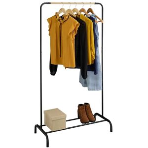 Relaxdays Kleiderständer, HBT: 149 x 80 x 40 cm, Kleiderstange, Jacken, Hemden, Metall, freistehende Garderobe, schwarz Relaxdays Kleiderständer, HBT: 149 x 80 x 40 cm, Kleiderstange, Jacken, Hemden, Metall, freistehende Garderobe, schwarz