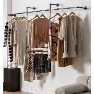 DOFURNILIM Industrielle Kleiderständer, Kleiderständer, Wandmontage, Rohre, Kleiderständer mit vier Hängestangen, robuste Kleiderständer, industrieller Steampunk-Schrank-Organizer, Halle, Baum (Metallrohre, DOFURNILIM Industrielle Kleiderständer, Kleiderständer, Wandmontage, Rohre, Kleiderständer mit vier Hängestangen, robuste Kleiderständer, industrieller Steampunk-Schrank-Organizer, Halle, Baum (Metallrohre,