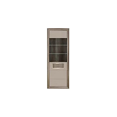 Forte Tiziano Vitrine, Holzwerkstoff, Eiche Antik kombiniert mit Beige Glanz, 74 x 203,5 x 41,3 cm Forte Tiziano Vitrine, Holzwerkstoff, Eiche Antik kombiniert mit Beige Glanz, 74 x 203,5 x 41,3 cm