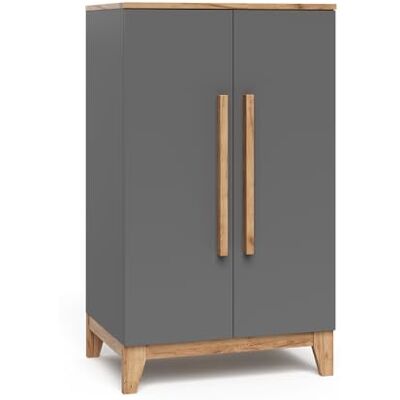 VitaliSpa Kinderkleiderschrank "Malia", Grau/Artisan-Eiche 70 x 120 cm zur Aufbewahrung von Kinderkleidung und kombinierbar VitaliSpa Kinderkleiderschrank "Malia", Grau/Artisan-Eiche 70 x 120 cm zur Aufbewahrung von Kinderkleidung und kombinierbar