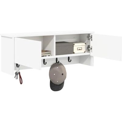 vidaXL Wandmontierter nachttisch Wandhalterung Weiß 80 x 20 x 30 cm vidaXL Wandmontierter nachttisch Wandhalterung Weiß 80 x 20 x 30 cm