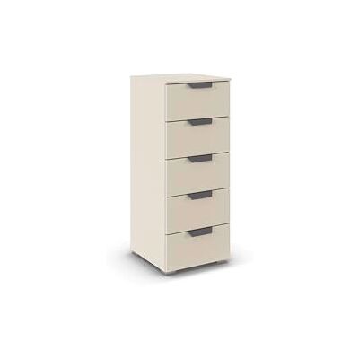 Rauch Möbel Aditio, Kommode für Schlafzimmer, Wohnzimmer, Kinderzimmer, Flur, 5 Schubladen, Soft-Close-Funktion, Highboard im modernen Look, Farbe Beige, Breite 40 cm Rauch Möbel Aditio, Kommode für Schlafzimmer, Wohnzimmer, Kinderzimmer, Flur, 5 Schubladen, Soft-Close-Funktion, Highboard im modernen Look, Farbe Beige, Breite 40 cm