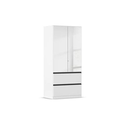 Rauch Möbel Costa, Kleiderschrank, Farbe Weiß, Breite 91 cm Schrank, 2-türig, Spiegel, 2 Schubladen, Push-to-open, Zubehör Basic, für Schlafzimmer, Kinderzimmer, Babyzimmer, Garderobe Rauch Möbel Costa, Kleiderschrank, Farbe Weiß, Breite 91 cm Schrank, 2-türig, Spiegel, 2 Schubladen, Push-to-open, Zubehör Basic, für Schlafzimmer, Kinderzimmer, Babyzimmer, Garderobe