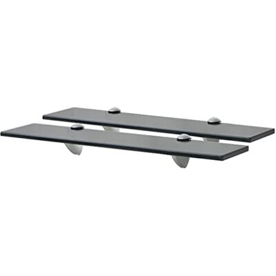 vidaXL 50x10 cm Schwarzes Glas Wandregal - Wandregal vidaXL 50x10 cm Schwarzes Glas Wandregal - Wandregal