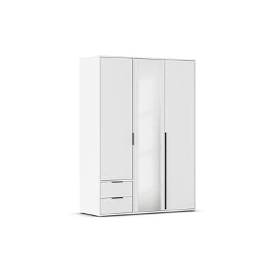 Rauch Möbel NAGATA, Kleiderschrank, Farbe Weiß, Breite 140 cm Schrank, Mehrzweckschrank, 3-türig, Spiegel, 2 Schubladen, für Schlafzimmer, Kinderzimmer, Studentenwohnung, Homeoffice Rauch Möbel NAGATA, Kleiderschrank, Farbe Weiß, Breite 140 cm Schrank, Mehrzweckschrank, 3-türig, Spiegel, 2 Schubladen, für Schlafzimmer, Kinderzimmer, Studentenwohnung, Homeoffice