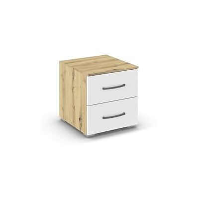 Rauch Möbel Aditio, Nachttisch für Schlafzimmer, Kinderzimmer, Gästezimmer, 2 Schubladen, Soft-Close-Funktion, Nachtkommode im zeitlosen Stil, Farbe Weiß/Eiche Artisan, Holz, Breite 40 cm Rauch Möbel Aditio, Nachttisch für Schlafzimmer, Kinderzimmer, Gästezimmer, 2 Schubladen, Soft-Close-Funktion, Nachtkommode im zeitlosen Stil, Farbe Weiß/Eiche Artisan, Holz, Breite 40 cm