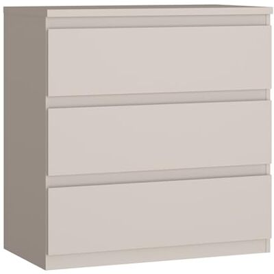 Forte LISSON Kommode 70 80, modern-minimalistischer Kommodenschrank mit 3 Schubladen, Holzwerkstoff, Kaschmir Beige, 77,2 cm breit x 79,8 cm hoch x 42,2 cm tief Forte LISSON Kommode 70 80, modern-minimalistischer Kommodenschrank mit 3 Schubladen, Holzwerkstoff, Kaschmir Beige, 77,2 cm breit x 79,8 cm hoch x 42,2 cm tief