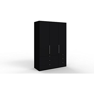 WIEMANN Loft Kleiderschrank, Schlafzimmerschrank, Gleittürenschrank, Drehtürenschrank, mit Schubladen, schwarz, B/H/T 150 x 216 x 58 cm WIEMANN Loft Kleiderschrank, Schlafzimmerschrank, Gleittürenschrank, Drehtürenschrank, mit Schubladen, schwarz, B/H/T 150 x 216 x 58 cm