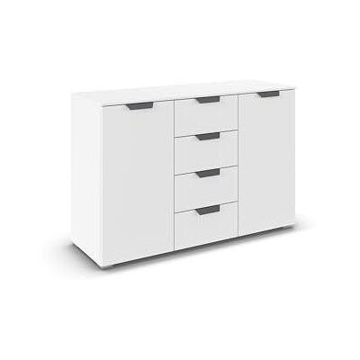 Rauch Möbel Aditio, Kommode für Schlafzimmer, Wohnzimmer, Kinderzimmer, Flur, 2-türig, 4 Schubladen, Soft-Close-Funktion, Sideboard im modernen Look, Farbe Weiß, Breite 120 cm Rauch Möbel Aditio, Kommode für Schlafzimmer, Wohnzimmer, Kinderzimmer, Flur, 2-türig, 4 Schubladen, Soft-Close-Funktion, Sideboard im modernen Look, Farbe Weiß, Breite 120 cm