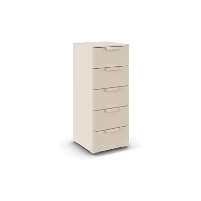 Rauch Möbel Aditio, Kommode für Schlafzimmer, Wohnzimmer, Kinderzimmer, Flur, 5 Schubladen, Soft-Close-Funktion, Highboard im modernen Look, Farbe Beige, Breite 40 cm Rauch Möbel Aditio, Kommode für Schlafzimmer, Wohnzimmer, Kinderzimmer, Flur, 5 Schubladen, Soft-Close-Funktion, Highboard im modernen Look, Farbe Beige, Breite 40 cm
