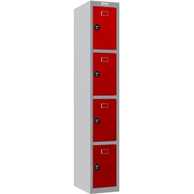 Phoenix PL 300D Serie PL1433GRC 1-Säulen-4-Türer-Schließfach in Rot mit Zahlenschloss Phoenix PL 300D Serie PL1433GRC 1-Säulen-4-Türer-Schließfach in Rot mit Zahlenschloss