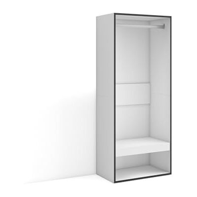 Skraut Home Offener Kleiderschrank Kleidung, Schuhe 60x145x35 cm Für Schlafzimmer, Zimmer Garderobenschrank Moderner Stil Weiß Skraut Home Offener Kleiderschrank Kleidung, Schuhe 60x145x35 cm Für Schlafzimmer, Zimmer Garderobenschrank Moderner Stil Weiß