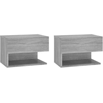 vidaXL 2X Wand Nachttisch Hängend Nachtschrank Nachtkommode Nachtkonsole Schlafzimmer Schrank Kommode Hängeschrank Wandschrank Grau Sonoma Holzwerkstoff vidaXL 2X Wand Nachttisch Hängend Nachtschrank Nachtkommode Nachtkonsole Schlafzimmer Schrank Kommode Hängeschrank Wandschrank Grau Sonoma Holzwerkstoff