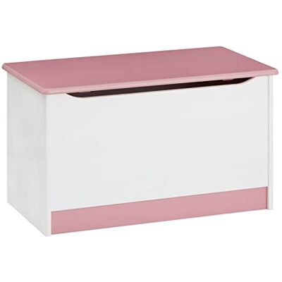IDIMEX Spielzeugtruhe Hannah, praktische Aufbewahrungsbox aus massiver Kiefer in weiß/rosa, schöne Spielzeugkiste mit Klemmschutz IDIMEX Spielzeugtruhe Hannah, praktische Aufbewahrungsbox aus massiver Kiefer in weiß/rosa, schöne Spielzeugkiste mit Klemmschutz