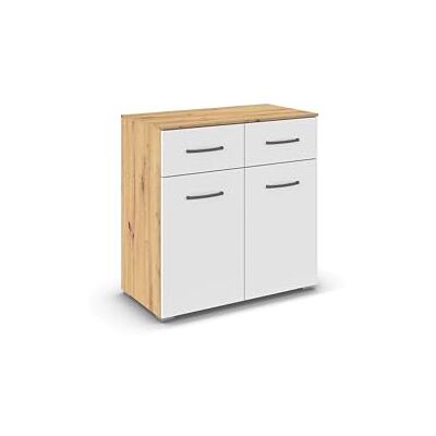 Rauch Möbel Aditio, Kommode für Schlafzimmer, Wohnzimmer, Kinderzimmer, Flur, 2-türig, 2 Schubladen, Soft-Close-Funktion, Sideboard im zeitlosen Stil, Farbe Weiß/Eiche Artisan, Holz, Breite 80 cm Rauch Möbel Aditio, Kommode für Schlafzimmer, Wohnzimmer, Kinderzimmer, Flur, 2-türig, 2 Schubladen, Soft-Close-Funktion, Sideboard im zeitlosen Stil, Farbe Weiß/Eiche Artisan, Holz, Breite 80 cm