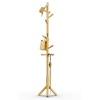 Awatiwa Garderobenleiste aus Massivholz, freistehende Baumgarderobe mit 11 Haken(+ 2 Ersatzteil),3 verstellbare Größen, Hutständer für Schlafzimmer/Büro/Eingangsbereich(3-Bein-Basis, Naturbeige) Awatiwa Garderobenleiste aus Massivholz, freistehende Baumgarderobe mit 11 Haken(+ 2 Ersatzteil),3 verstellbare Größen, Hutständer für Schlafzimmer/Büro/Eingangsbereich(3-Bein-Basis, Naturbeige)