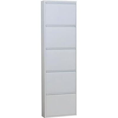 Ebuy24 Pisa Schuhschrank - 5 Türen Metall Weiß Kompakte Aufbewahrung Ebuy24 Pisa Schuhschrank - 5 Türen Metall Weiß Kompakte Aufbewahrung