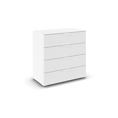 Rauch Möbel Aditio, Kommode für Schlafzimmer, Wohnzimmer, Kinderzimmer, Flur, 4 Schubladen, Soft-Close-Funktion, Sideboard im modernen Look, Farbe Weiß, Breite 80 cm Rauch Möbel Aditio, Kommode für Schlafzimmer, Wohnzimmer, Kinderzimmer, Flur, 4 Schubladen, Soft-Close-Funktion, Sideboard im modernen Look, Farbe Weiß, Breite 80 cm