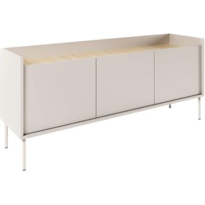 Selsey TV Lowboard 140 cm Modernes Lowboard Fernseher Kommode in Taupe Laminat, Metallbeine, Matte Oberfläche TV Unterschrank für Wohnzimmer Elegantes TV-Lowboard Design Selsey TV Lowboard 140 cm Modernes Lowboard Fernseher Kommode in Taupe Laminat, Metallbeine, Matte Oberfläche TV Unterschrank für Wohnzimmer Elegantes TV-Lowboard Design