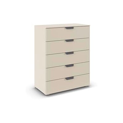 Rauch Möbel Aditio, Kommode für Schlafzimmer, Wohnzimmer, Kinderzimmer, Flur, 5 Schubladen, Soft-Close-Funktion, Highboard im modernen Look, Farbe Beige, Breite 80 cm Rauch Möbel Aditio, Kommode für Schlafzimmer, Wohnzimmer, Kinderzimmer, Flur, 5 Schubladen, Soft-Close-Funktion, Highboard im modernen Look, Farbe Beige, Breite 80 cm