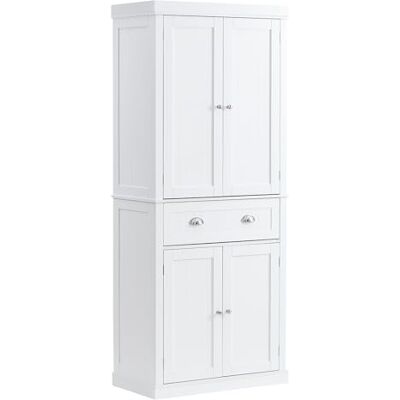 VEVOR 183 cm Vorratsschrank für die Küche, Hauswirtschaftsschränke mit Türen, Schublade & 3 Verstellbaren Regalen, Speisebuffet-Vorratskammern für Küche, Wohnzimmer, Esszimmer, Waschküche, Weiß VEVOR 183 cm Vorratsschrank für die Küche, Hauswirtschaftsschränke mit Türen, Schublade & 3 Verstellbaren Regalen, Speisebuffet-Vorratskammern für Küche, Wohnzimmer, Esszimmer, Waschküche, Weiß
