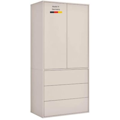 mokebo Kleiderschrank beige Robe 90x197 cm Made in Germany Schrank Kaschmir schmaler Garderobenschrank, Push-to-Open, Flurschrank & Schrank für Schlafzimmer, Kinderzimmer, Ankleidezimmer Holz mokebo Kleiderschrank beige Robe 90x197 cm Made in Germany Schrank Kaschmir schmaler Garderobenschrank, Push-to-Open, Flurschrank & Schrank für Schlafzimmer, Kinderzimmer, Ankleidezimmer Holz