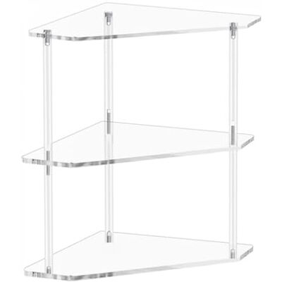 EXQIOUR Modernes Acryl-Eckregal, platzsparend, Make-up-Organizer, dreieckig, Schreibtisch-Bücherregal, Küche, Badezimmer, Wandregal, Acryl-Aufbewahrungsregal EXQIOUR Modernes Acryl-Eckregal, platzsparend, Make-up-Organizer, dreieckig, Schreibtisch-Bücherregal, Küche, Badezimmer, Wandregal, Acryl-Aufbewahrungsregal