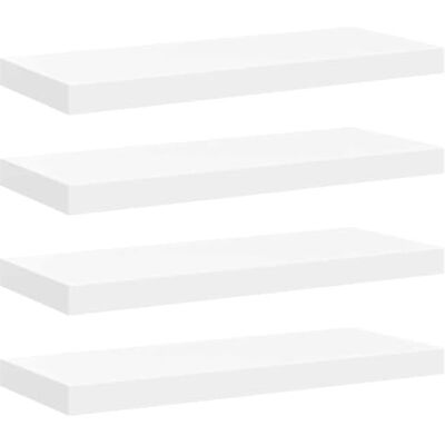 vidaXL 4x Schwebende Wandregale Weiß 60x23.5x3.8 cm MDF - Wandregale vidaXL 4x Schwebende Wandregale Weiß 60x23.5x3.8 cm MDF - Wandregale