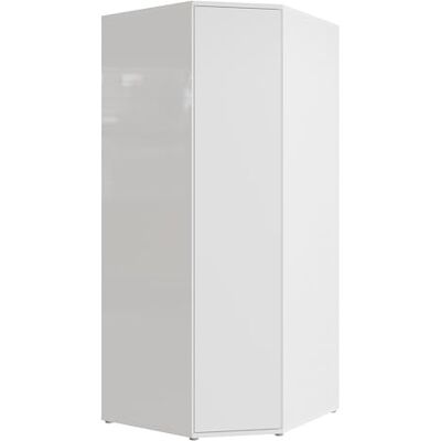 Forte Alice Springs Eckkleiderschrank 100, minimalistischer Schrank, 1-türig, platzsparende Stauraumlösung für kleine Räume, Holzwerkstoff, Weiß Glanz, 92,2 cm breit x 214,3 cm hoch x 92,2 cm tief Forte Alice Springs Eckkleiderschrank 100, minimalistischer Schrank, 1-türig, platzsparende Stauraumlösung für kleine Räume, Holzwerkstoff, Weiß Glanz, 92,2 cm breit x 214,3 cm hoch x 92,2 cm tief