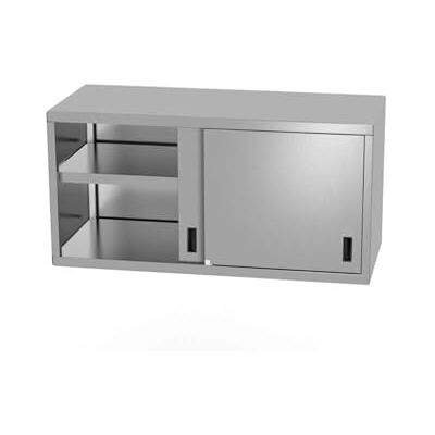HENDI Wandschrank, Hängeschrank, mit Schiebetüren, geschweißt, Max. Tragfähigkeit pro Regalboden: ca. 70 kg/m², mit speziellen Leisten für die Wandmontage geliefert, 1000x400x(H)600mm, Edelstahl HENDI Wandschrank, Hängeschrank, mit Schiebetüren, geschweißt, Max. Tragfähigkeit pro Regalboden: ca. 70 kg/m², mit speziellen Leisten für die Wandmontage geliefert, 1000x400x(H)600mm, Edelstahl