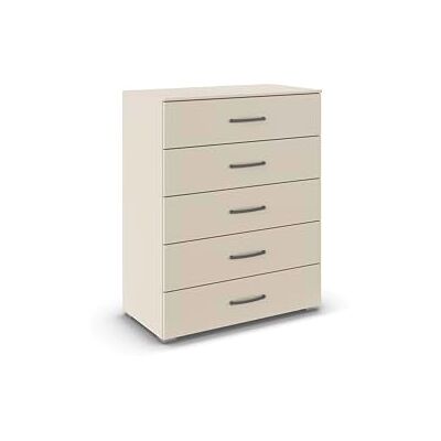 Rauch Möbel Aditio, Kommode für Schlafzimmer, Wohnzimmer, Kinderzimmer, Flur, 5 Schubladen, Soft-Close-Funktion, Highboard im zeitlosen Stil, Farbe Beige, Breite 80 cm Rauch Möbel Aditio, Kommode für Schlafzimmer, Wohnzimmer, Kinderzimmer, Flur, 5 Schubladen, Soft-Close-Funktion, Highboard im zeitlosen Stil, Farbe Beige, Breite 80 cm