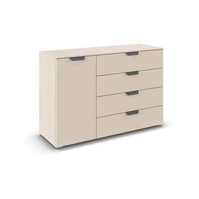 Rauch Möbel Aditio, Kommode für Schlafzimmer, Wohnzimmer, Kinderzimmer, Flur, 1-türig, 4 Schubladen, Soft-Close-Funktion, Sideboard im modernen Look, Farbe Beige, Breite 120 cm Rauch Möbel Aditio, Kommode für Schlafzimmer, Wohnzimmer, Kinderzimmer, Flur, 1-türig, 4 Schubladen, Soft-Close-Funktion, Sideboard im modernen Look, Farbe Beige, Breite 120 cm