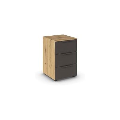 Rauch Möbel Flipp, Nachttisch für Schlafzimmer, Kinderzimmer, Wohnzimmer, Jugendzimmer, Flur, Garderobe, 3 Schubladen, mit Softclose-Funktion, Farbe Eiche Artisan, Holz/Graphit, Breite 40 cm Rauch Möbel Flipp, Nachttisch für Schlafzimmer, Kinderzimmer, Wohnzimmer, Jugendzimmer, Flur, Garderobe, 3 Schubladen, mit Softclose-Funktion, Farbe Eiche Artisan, Holz/Graphit, Breite 40 cm