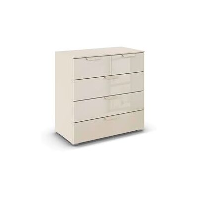 Rauch Möbel Aditio, Kommode für Schlafzimmer, Wohnzimmer, Kinderzimmer, Flur, 5 Schubladen aus Glas, Soft-Close-Funktion, Sideboard im modernen Look, Farbe Front Glas Beige, Breite 80 cm Rauch Möbel Aditio, Kommode für Schlafzimmer, Wohnzimmer, Kinderzimmer, Flur, 5 Schubladen aus Glas, Soft-Close-Funktion, Sideboard im modernen Look, Farbe Front Glas Beige, Breite 80 cm