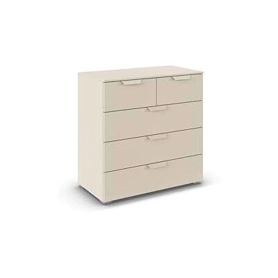 Rauch Möbel Aditio, Kommode für Schlafzimmer, Wohnzimmer, Kinderzimmer, Flur, 5 Schubladen, Soft-Close-Funktion, Sideboard im modernen Look, Farbe Beige, Breite 80 cm Rauch Möbel Aditio, Kommode für Schlafzimmer, Wohnzimmer, Kinderzimmer, Flur, 5 Schubladen, Soft-Close-Funktion, Sideboard im modernen Look, Farbe Beige, Breite 80 cm