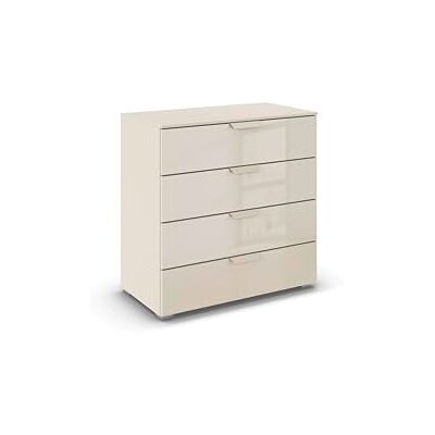 Rauch Möbel Aditio, Kommode für Schlafzimmer, Wohnzimmer, Kinderzimmer, Flur, 4 Schubladen aus Glas, Soft-Close-Funktion, Sideboard im modernen Look, Farbe Front Glas Beige, Breite 80 cm Rauch Möbel Aditio, Kommode für Schlafzimmer, Wohnzimmer, Kinderzimmer, Flur, 4 Schubladen aus Glas, Soft-Close-Funktion, Sideboard im modernen Look, Farbe Front Glas Beige, Breite 80 cm