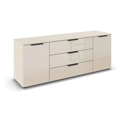 Rauch Möbel Flipp, Kommode für Schlafzimmer, Kinderzimmer, Wohnzimmer, Jugendzimmer, Flur, Garderobe, 2-türig, 3 Schubladen, mit Softclose-Funktion, Farbe Glas Beige, Breite 160 cm Rauch Möbel Flipp, Kommode für Schlafzimmer, Kinderzimmer, Wohnzimmer, Jugendzimmer, Flur, Garderobe, 2-türig, 3 Schubladen, mit Softclose-Funktion, Farbe Glas Beige, Breite 160 cm