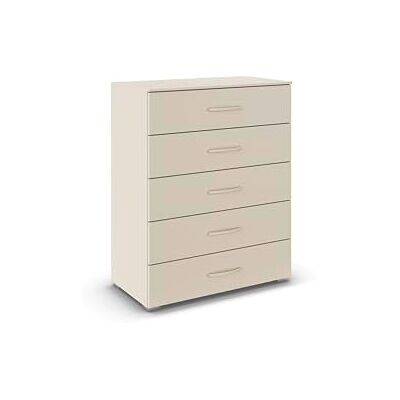 Rauch Möbel Aditio, Kommode für Schlafzimmer, Wohnzimmer, Kinderzimmer, Flur, 5 Schubladen, Soft-Close-Funktion, Highboard im zeitlosen Stil, Farbe Beige, Breite 80 cm Rauch Möbel Aditio, Kommode für Schlafzimmer, Wohnzimmer, Kinderzimmer, Flur, 5 Schubladen, Soft-Close-Funktion, Highboard im zeitlosen Stil, Farbe Beige, Breite 80 cm