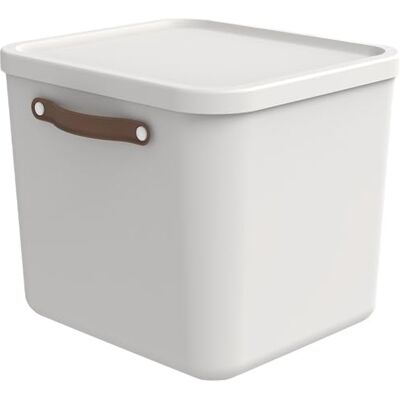 Rotho Maloja Aufbewahrungsbox mit Deckel groß 40 L stapelbar Creme-Weiß Aufbewahrungsboxen groß, Boxen Aufbewahrung, sicher verschließbar, mit Griff, stapelbar, modular, pflegeleicht für Zuhause Rotho Maloja Aufbewahrungsbox mit Deckel groß 40 L stapelbar Creme-Weiß Aufbewahrungsboxen groß, Boxen Aufbewahrung, sicher verschließbar, mit Griff, stapelbar, modular, pflegeleicht für Zuhause