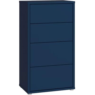 Forte Alice Springs Kommode 50 60, modern-minimalistisch, 4 Schubladen, Wohn-/Schlafzimmer, Holzwerkstoff, Nachtblau, 54,8 cm breit x 99,1 cm hoch x 34,9 cm tief Forte Alice Springs Kommode 50 60, modern-minimalistisch, 4 Schubladen, Wohn-/Schlafzimmer, Holzwerkstoff, Nachtblau, 54,8 cm breit x 99,1 cm hoch x 34,9 cm tief