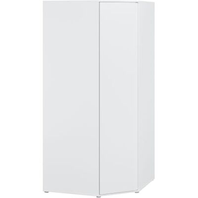 Forte LISSON Eckkleiderschrank 100, modern-minimalistischer Schrank, 1-türig, Einlegeböden, Kleiderstange, Holzwerkstoff, Weiß, 92,2 cm breit x 193,7 cm hoch x 92,2 cm tief Forte LISSON Eckkleiderschrank 100, modern-minimalistischer Schrank, 1-türig, Einlegeböden, Kleiderstange, Holzwerkstoff, Weiß, 92,2 cm breit x 193,7 cm hoch x 92,2 cm tief