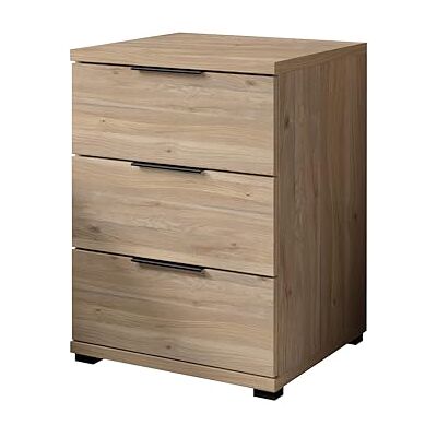 Stella Trading SMILLA 2 Nachttisch in Mauvella Oak Optik – Moderne Nachtkommode mit 3 Schubladen und schwarzen Griffen – 46 x 61 x 42 cm (B/H/T) Stella Trading SMILLA 2 Nachttisch in Mauvella Oak Optik – Moderne Nachtkommode mit 3 Schubladen und schwarzen Griffen – 46 x 61 x 42 cm (B/H/T)