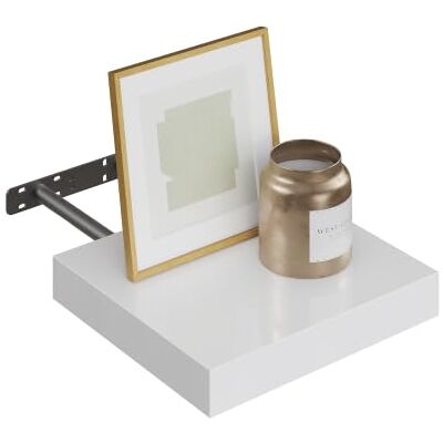WOLTU Wandregal Wandboard Freischwebend Hochglänzend Weiß,25x22,9x3,8cm Wandboard mit Metallhalterung, für Küche Badezimmer Wohnzimmer Schlafzimmer, aus MDF WOLTU Wandregal Wandboard Freischwebend Hochglänzend Weiß,25x22,9x3,8cm Wandboard mit Metallhalterung, für Küche Badezimmer Wohnzimmer Schlafzimmer, aus MDF