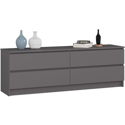 AKORD Kommode K160 160 cm 4 Schubladen für das Wohnzimmer, Schlafzimmer, Arbeitszimmer, Büro B160 x H121 x T40 cm Gewicht 93,50 kg Grafitgrau AKORD Kommode K160 160 cm 4 Schubladen für das Wohnzimmer, Schlafzimmer, Arbeitszimmer, Büro B160 x H121 x T40 cm Gewicht 93,50 kg Grafitgrau