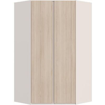 Forte PANOPTIK Eckkleiderschrank 120, moderner Schrank, 2-türig, Schlafzimmer, Jugendzimmer, platzsparend, Kaschmir Beige Riva Eiche Holzdekor, 116,8 cm breit x 210,5 cm hoch x 117 cm tief Forte PANOPTIK Eckkleiderschrank 120, moderner Schrank, 2-türig, Schlafzimmer, Jugendzimmer, platzsparend, Kaschmir Beige Riva Eiche Holzdekor, 116,8 cm breit x 210,5 cm hoch x 117 cm tief