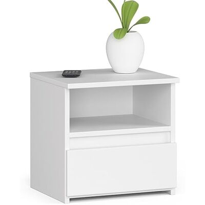 Home Collective Kommode mit 1 Schublade, elegant, für minimalistische Innenräume, 40x35x40cm, Wohnzimmer, Schlafzimmer, Flur, Schrank, Sideboard, Highboard, viel Stauraum, weiß Home Collective Kommode mit 1 Schublade, elegant, für minimalistische Innenräume, 40x35x40cm, Wohnzimmer, Schlafzimmer, Flur, Schrank, Sideboard, Highboard, viel Stauraum, weiß