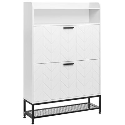 YITAHOME Schuhschrank mit 2 Klappen, Schuhschranks Weiss, Schuhschrank Schuhkipper Schmal, Schuhablage Verstellbar,117x24x80cm, für Eingangsbereich, Flur YITAHOME Schuhschrank mit 2 Klappen, Schuhschranks Weiss, Schuhschrank Schuhkipper Schmal, Schuhablage Verstellbar,117x24x80cm, für Eingangsbereich, Flur