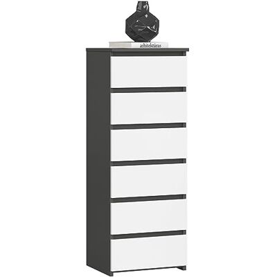 Home Collective Kommode mit 6 Schubladen Kommode Schlafzimmer Flur Wohnzimmer Organizer Kommode mit Schubladen 40 cm breit 109 cm hoch graphit weiß Holz Highboard Sideboard Mehrzweckschrank Schrank schmal Home Collective Kommode mit 6 Schubladen Kommode Schlafzimmer Flur Wohnzimmer Organizer Kommode mit Schubladen 40 cm breit 109 cm hoch graphit weiß Holz Highboard Sideboard Mehrzweckschrank Schrank schmal