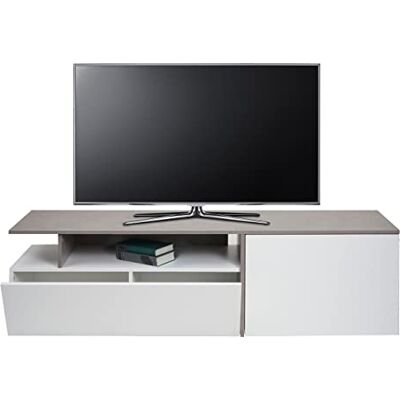 Mendler TV-Rack HWC-L34 Holz 45x161x40cm Beton-Optik, weiß Lowboard, Fernsehtisch, Sideboard, TV-Schrank, Kommode, Staufach Mendler TV-Rack HWC-L34 Holz 45x161x40cm Beton-Optik, weiß Lowboard, Fernsehtisch, Sideboard, TV-Schrank, Kommode, Staufach