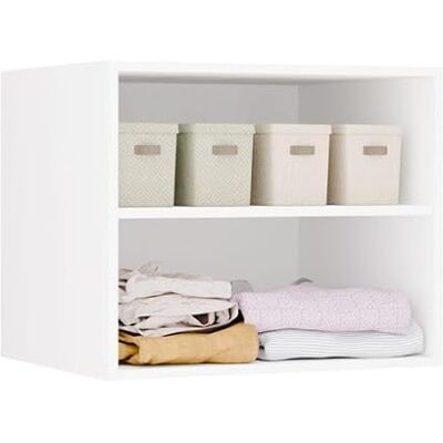 BDW OPENO Modulares Garderoben Set – Offener Kleiderschrank Moderne Garderobe mit Kleiderstangen, Schubladen, Regalen und Aufsätzen für Schlafzimmer, Flur oder Ankleidezimmer Modul 60, Weiß BDW OPENO Modulares Garderoben Set – Offener Kleiderschrank Moderne Garderobe mit Kleiderstangen, Schubladen, Regalen und Aufsätzen für Schlafzimmer, Flur oder Ankleidezimmer Modul 60, Weiß